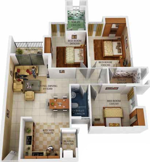 3 BHK Flat in Nest The World in Aluva, Kochi - Image 818546