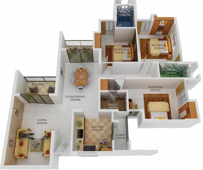 3 BHK Flat in Nest The World in Aluva, Kochi - Image 818547
