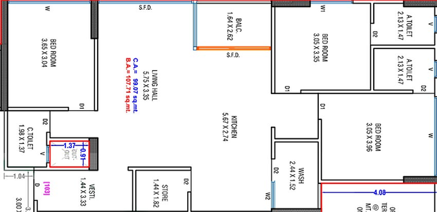 3 BHK Flat in Balaji Pushkar Hill in Variav, Surat - Image 818598