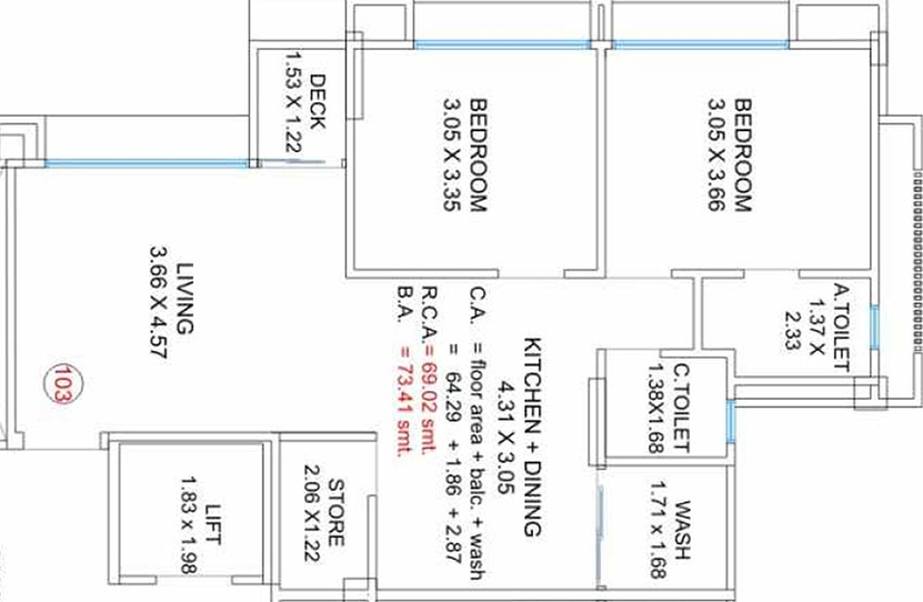 2 BHK Flat in 127 Altura in Pal, Surat - Image 818658