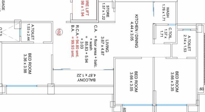 3 BHK Flat in 127 Altura in Pal, Surat - Image 818659