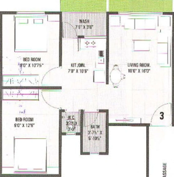 2 BHK Flat in Angel Palace in Kamrej, Surat - Image 818678