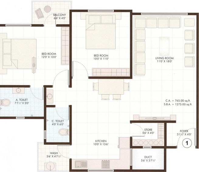 2 BHK Flat in SV Amber Palace in Kamrej, Surat - Image 818697