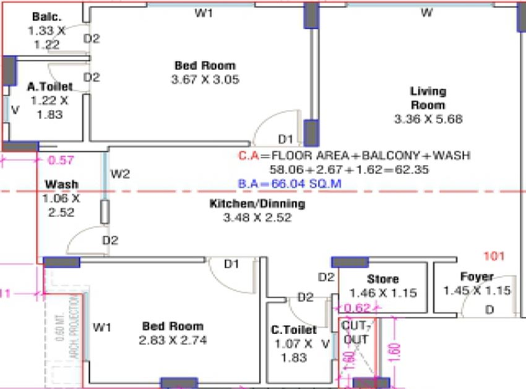 2 BHK Flat in Vision Ananta Vandemataram in Mota Varachha, Surat - Image 818706