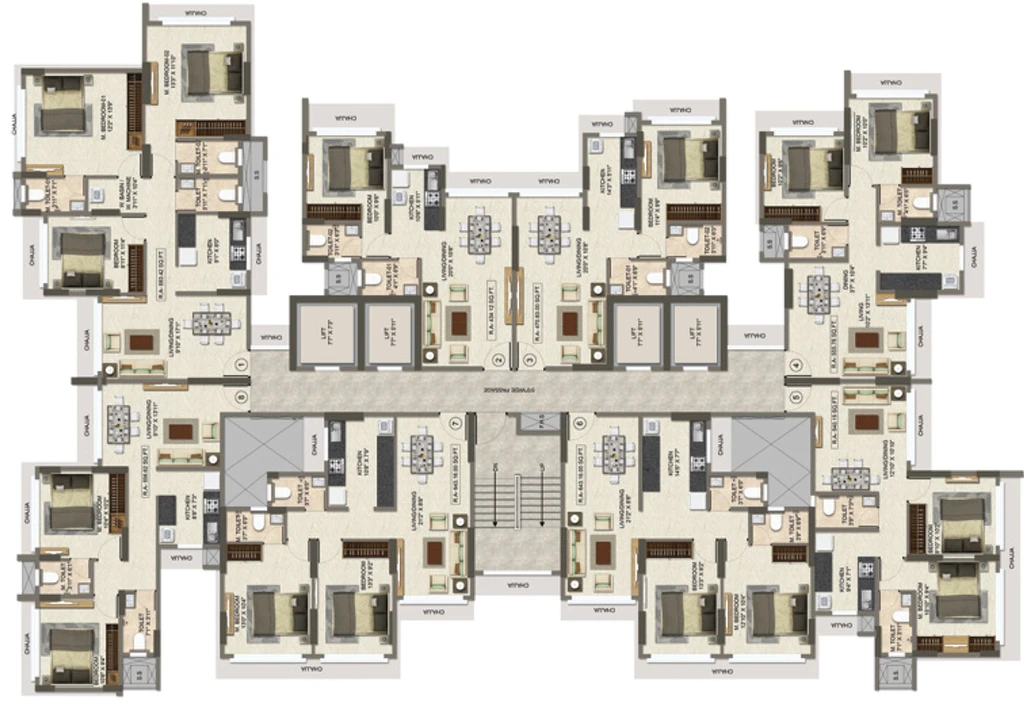 Floor Plan of Goyal Ambarish Heights in Kurla East, Mumbai - Image 114717