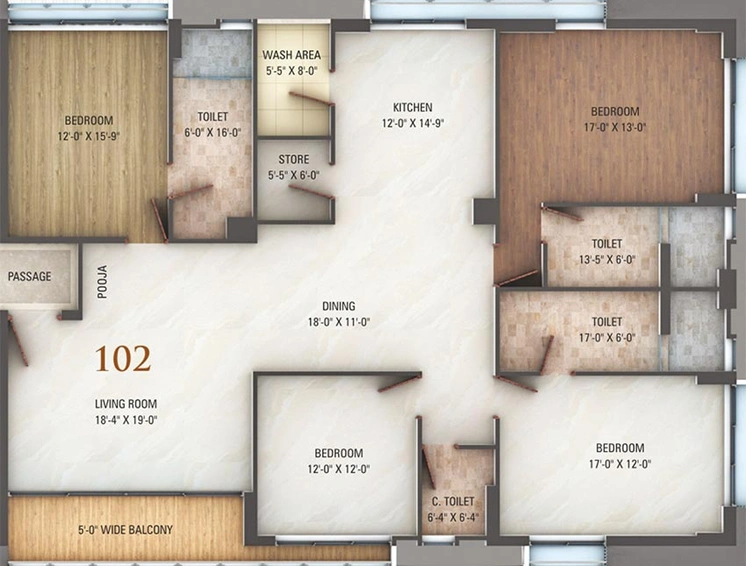 4 BHK Flat in Ravani Antlia Dream in Vesu, Surat - Image 818736