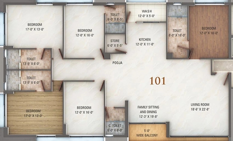 5 BHK Flat in Ravani Antlia Dream in Vesu, Surat - Image 818737