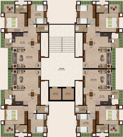 Floor Plan of Dobaria Antriksh Heights in Dabholi, Surat - Image 176863
