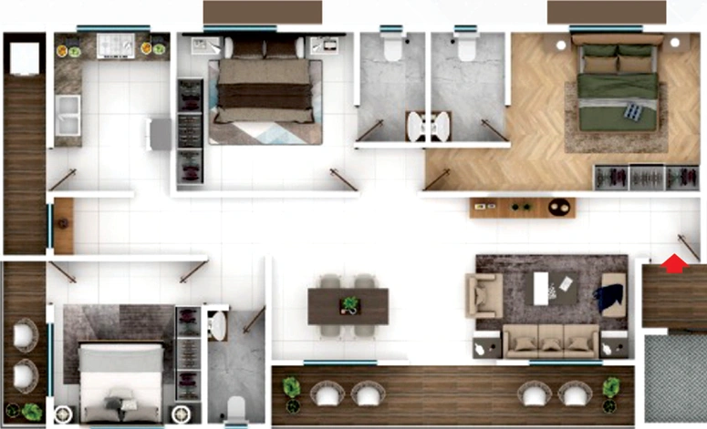3 BHK Flat in Shreeniwas Sauhard in Dharampeth, Nagpur - Image 818789