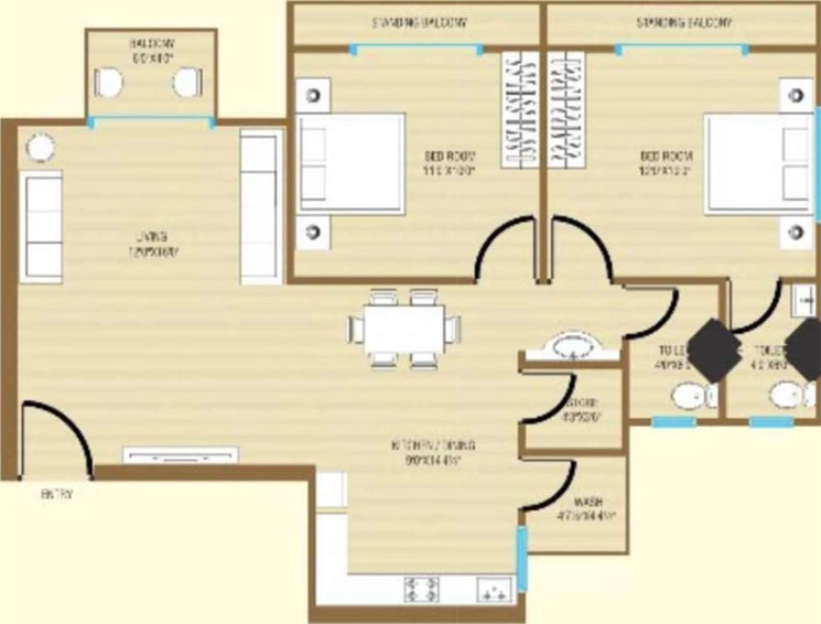 2 BHK Flat in Rajhans Stadium Plaza And Residency in Palanpur, Surat - Image 818795