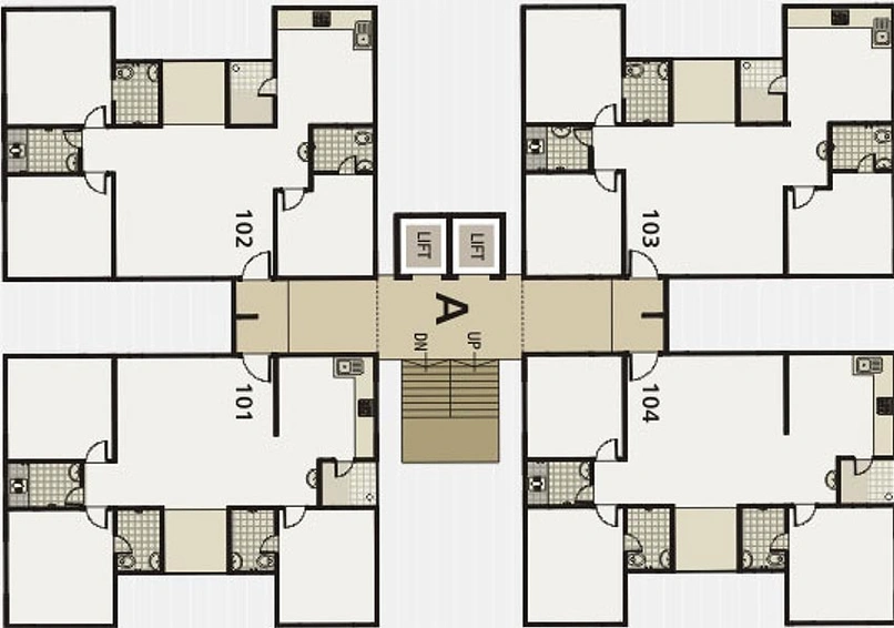 Floor Plan of Rameshwaram Heights in Bharthana, Surat - Image 177106