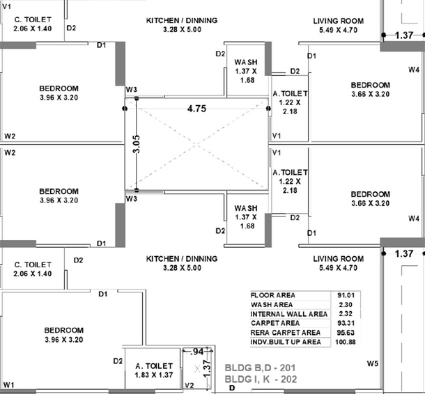 3 BHK Flat in Rameshwaram Hills in Bamroli, Surat - Image 818811