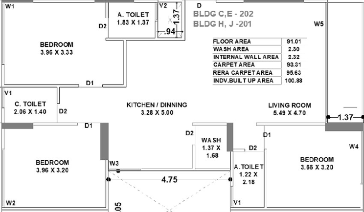 3 BHK Flat in Rameshwaram Ivaan Phase 1 in Palanpur, Surat - Image 818814