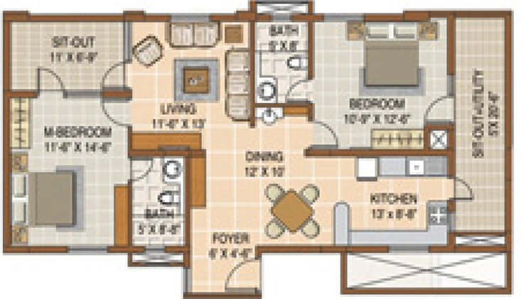 2 BHK Flat in Nester Raga in Mahadevapura, Bangalore - Image 818840