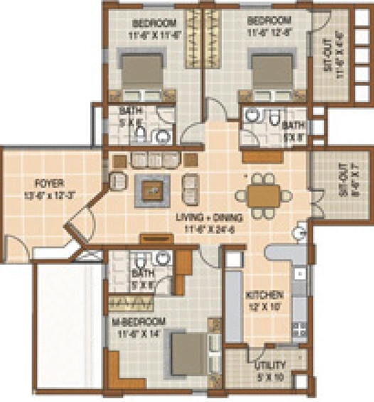 3 BHK Flat in Nester Raga in Mahadevapura, Bangalore - Image 818841