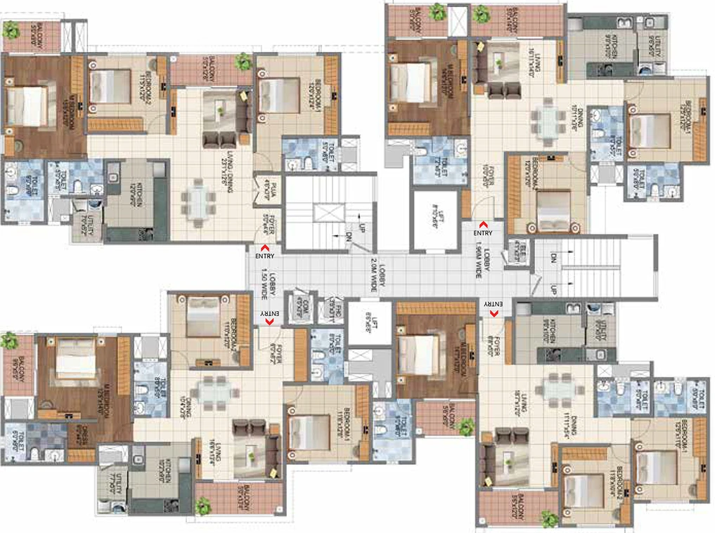 Floor Plan of Pride Euphora in Old Madras Road, Bangalore - Image 177392