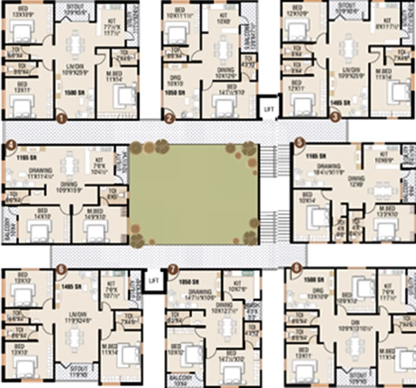 Floor Plan of Jayabharathi Heights in Kukatpally, Hyderabad - Image 177398