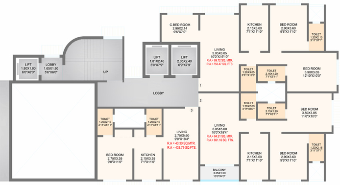 Floor Plan of Panchnaad Skyline 103 in Borivali West, Mumbai - Image 114916