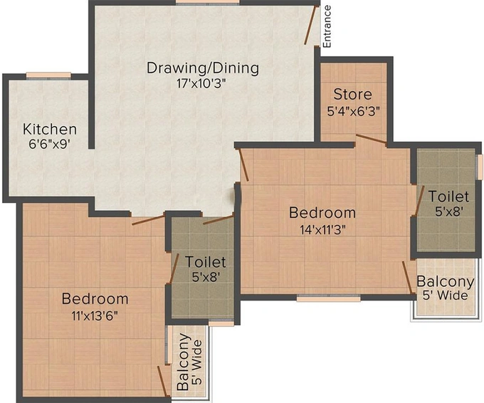 2 BHK Flat in Max Nirman Imperial in Sitapur Road, Lucknow - Image 818897