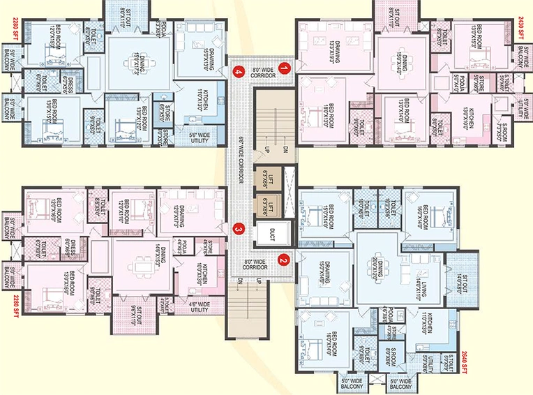 Floor Plan of Aditya Ocean Heights in Rushikonda, Visakhapatnam - Image 177300