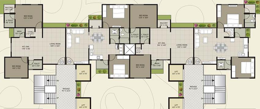 Floor Plan of Dhami Royal Heaven in Nana Varachha, Surat - Image 177479