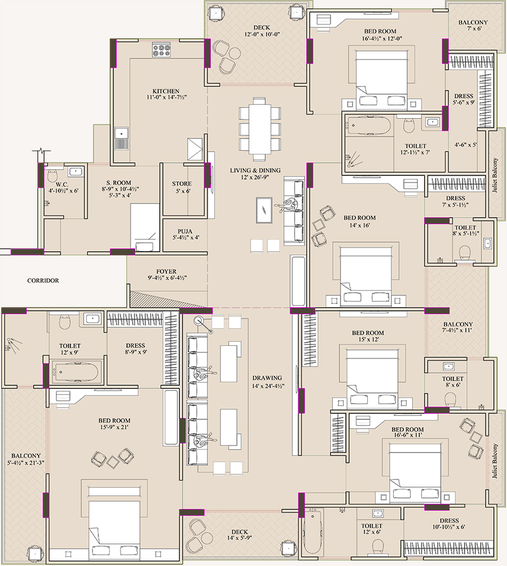 5 BHK Flat in Vardhman Empress in Mansarovar, Jaipur - Image 818992
