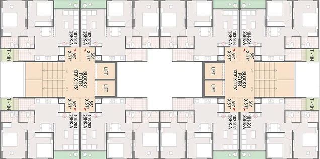 Floor Plan of Siddhipriya Gracia in South Bopal, Ahmedabad - Image 177689