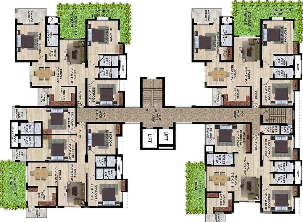 Floor Plan of Panchratna Heritage in Bariatu, Ranchi - Image 177928