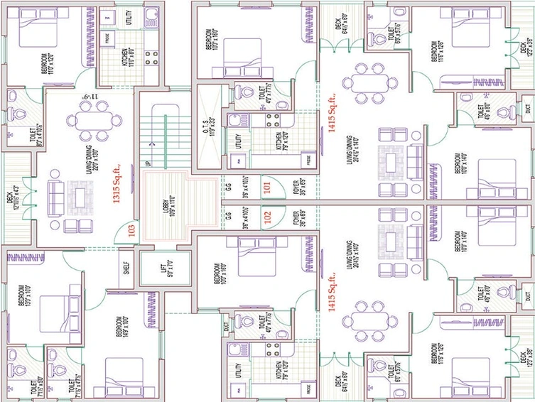Floor Plan of Harmony Melody in Anna Nagar, Chennai - Image 177977