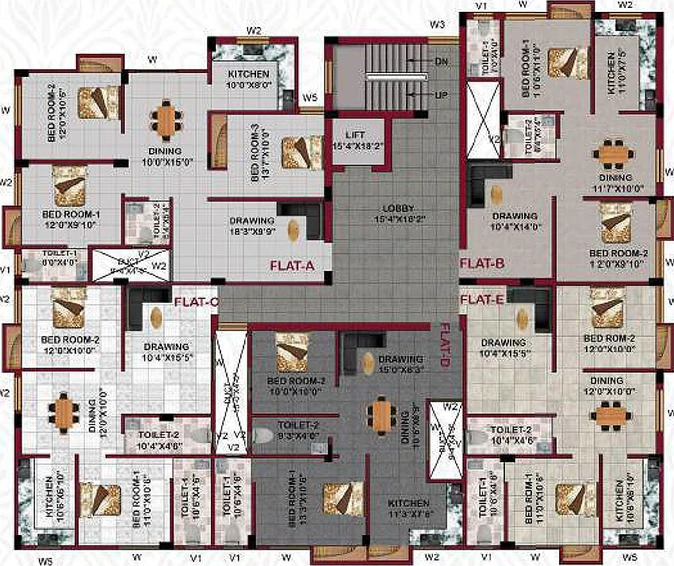 Floor Plan of Loyala Royal Heights in Gutuwa, Ranchi - Image 178126