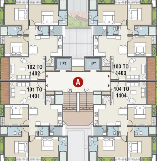 Floor Plan of Ashtalaxmi Rosewood in Bamroli, Surat - Image 178171