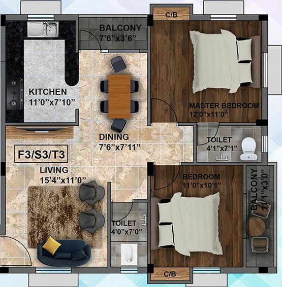 2 BHK Flat in Sri Ayyan Royal in Madipakkam, Chennai - Image 819200