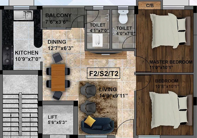 2 BHK Flat in Sri Ayyan Royal in Madipakkam, Chennai - Image 819198