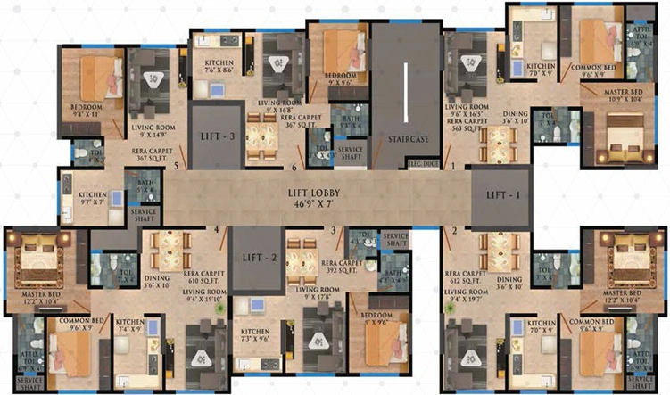 Floor Plan of Vaibhavlaxmi Crown 83 in Vikhroli East, Mumbai - Image 31093