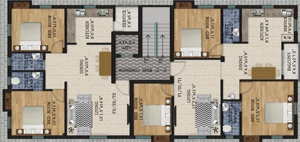 Floor Plan of Sri Sastha Sapphire in Medavakkam, Chennai - Image 178201