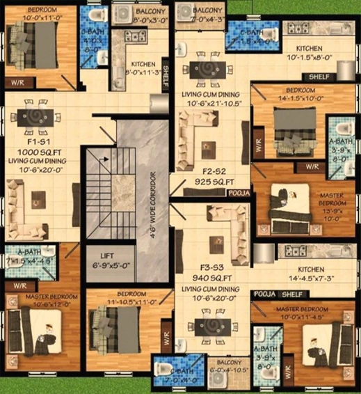 Floor Plan of Vasiyam Aloha in Sithalapakkam, Chennai - Image 178245