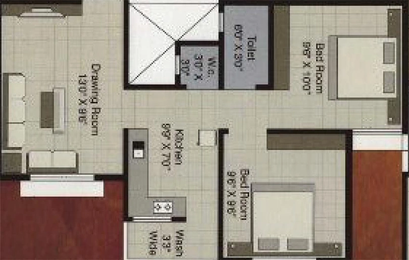 2 BHK Flat in Rudraksha Residency in Bhestan, Surat - Image 819218