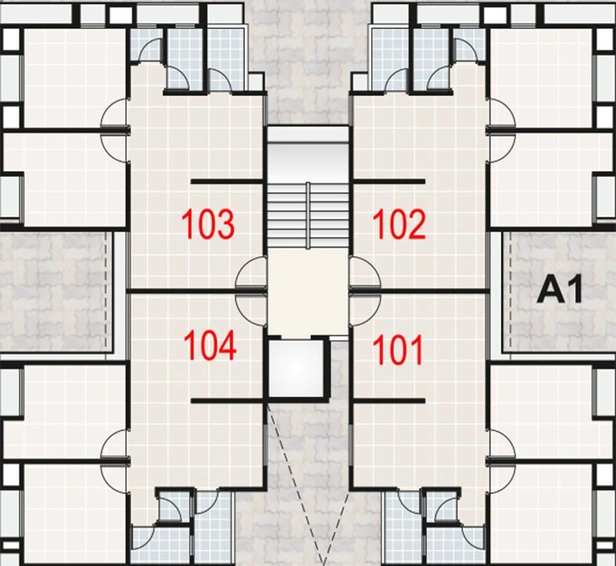 Floor Plan of Ruchi Rupak Flats in Hazira, Surat - Image 178268