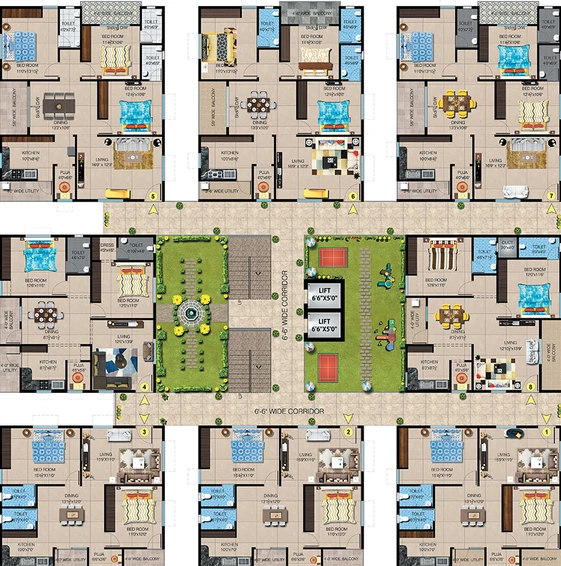 Floor Plan of Buildsworth Sree Balaji Pearl in Kurmannapalem, Visakhapatnam - Image 178283