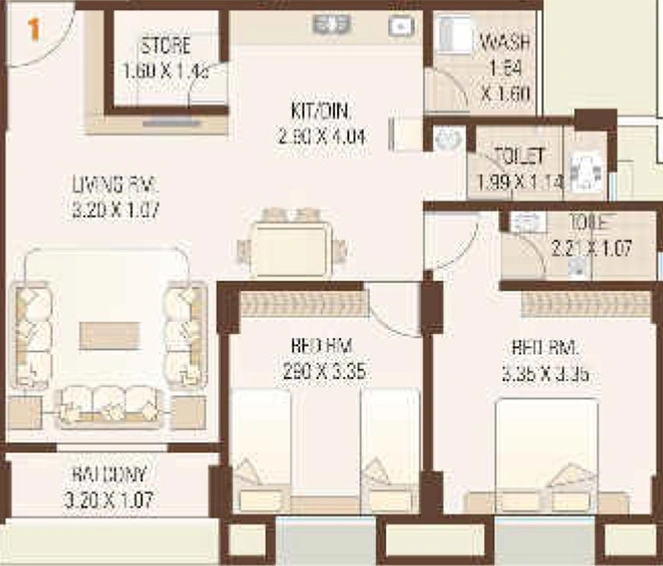 2 BHK Flat in Hari Sahajanand Hills in Palanpur, Surat - Image 819231