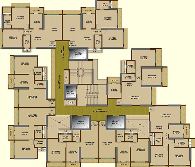Floor Plan of Prithvi Pride in Mira Road East, Thane - Image 178346