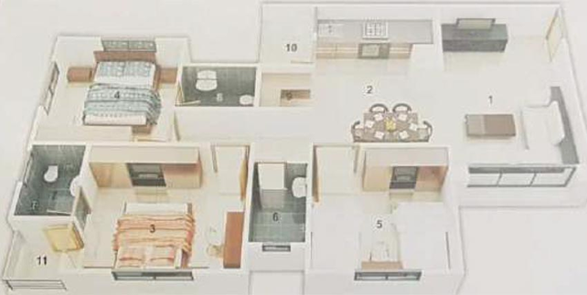 3 BHK Flat in Sai Drashti Residency in Amroli, Surat - Image 819282