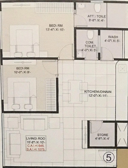 2 BHK Flat in Sai KG Heights in Bhimrad, Surat - Image 819289