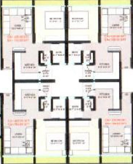 Floor Plan of Sai Mohan Flats in Bhestan, Surat - Image 178495
