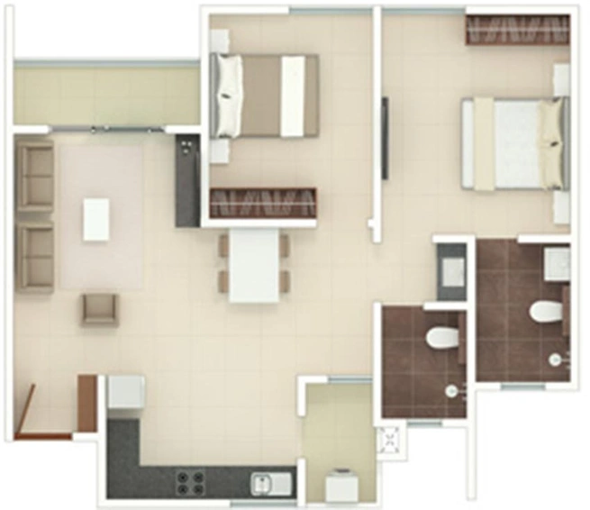 2 BHK Flat in Rohan Upavan in Hennur Road, Bangalore - Image 819320