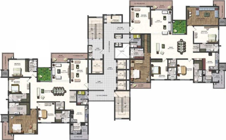 Floor Plan of Jayabheri The Peak in Narsingi, Hyderabad - Image 115176