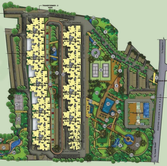 Master Plan of Mahaveer Ranches 2 in Hosa Road, Bangalore - Image 178736