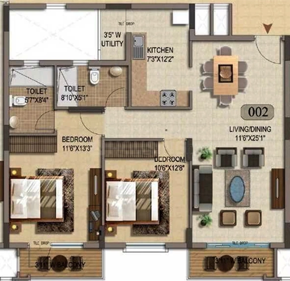 2 BHK Flat in Mittal Palms in Jakkur, Bangalore - Image 819394