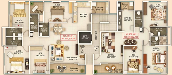 Floor Plan of Aishwaryam Stonehenge in Nigdi, Pune - Image 115120