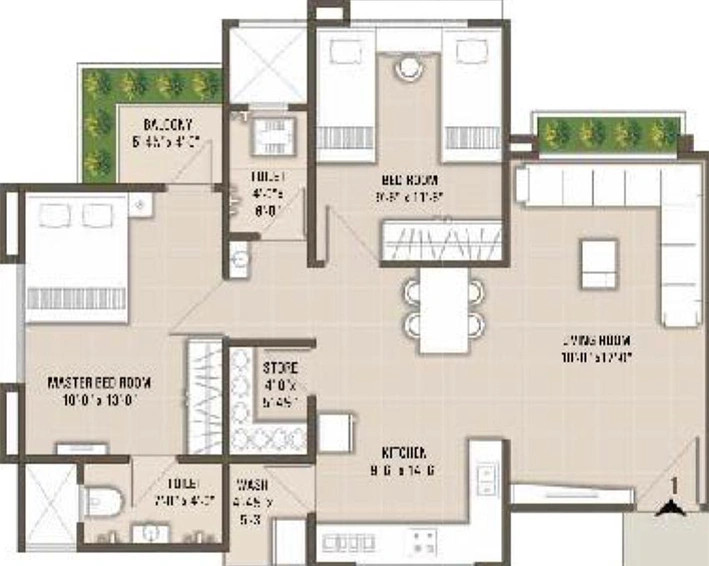 2 BHK Flat in Janvi Savan Plaza in Chikuwadi, Surat - Image 819422